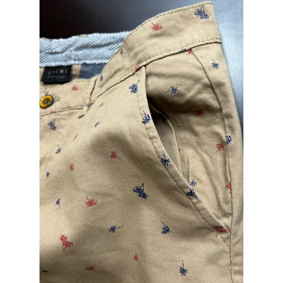 JACHS Bleeker Men's Shorts Palm Tree Print Stretch Cotton Flat Front Chino Sz 31 - Picture 5 of 9